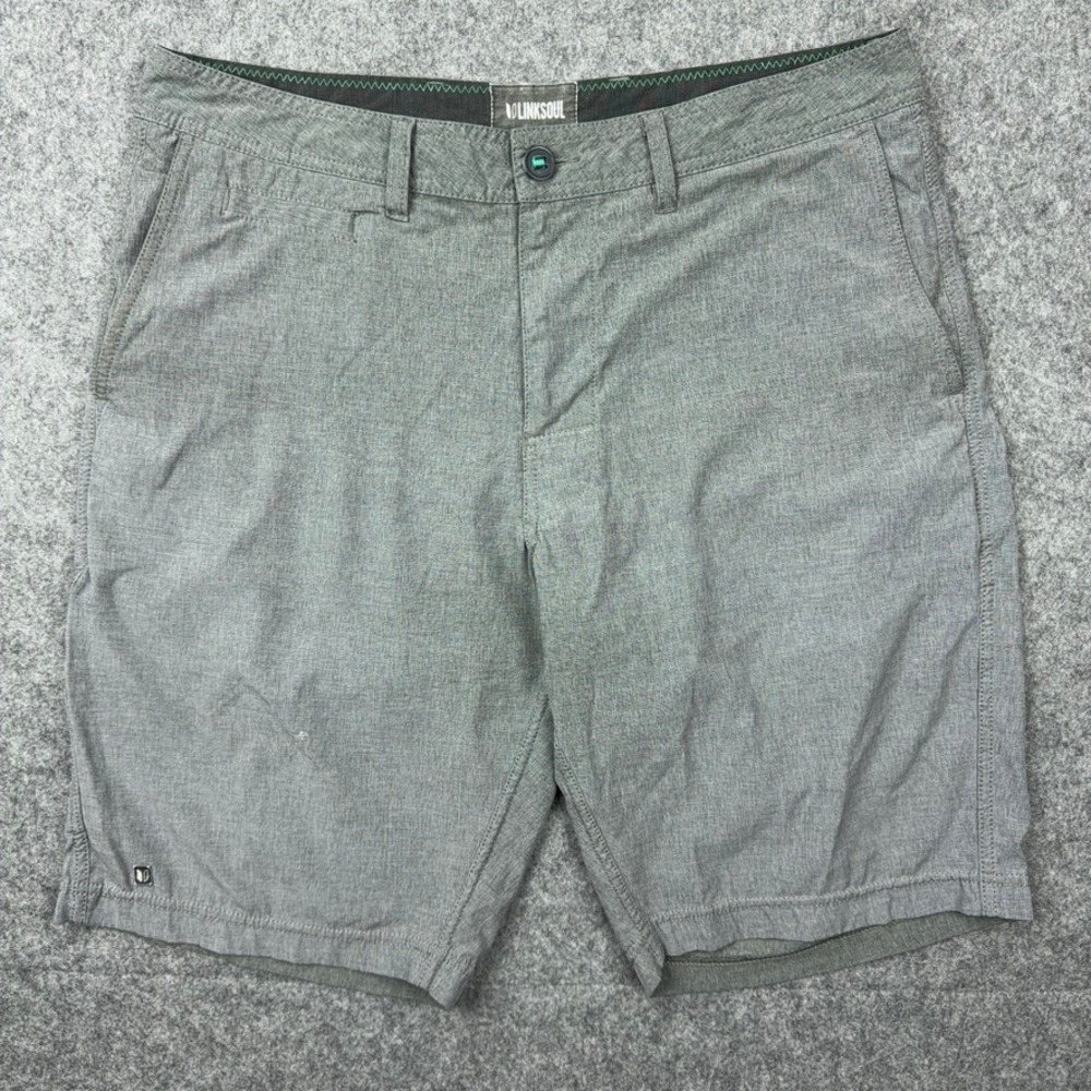 Linksoul Golf Shorts Mens 34 Gray Boardwalker Performance Stretch Hiking Casual